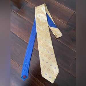 Vintage Tommy Hilfiger Gold and Blue Silk Tie